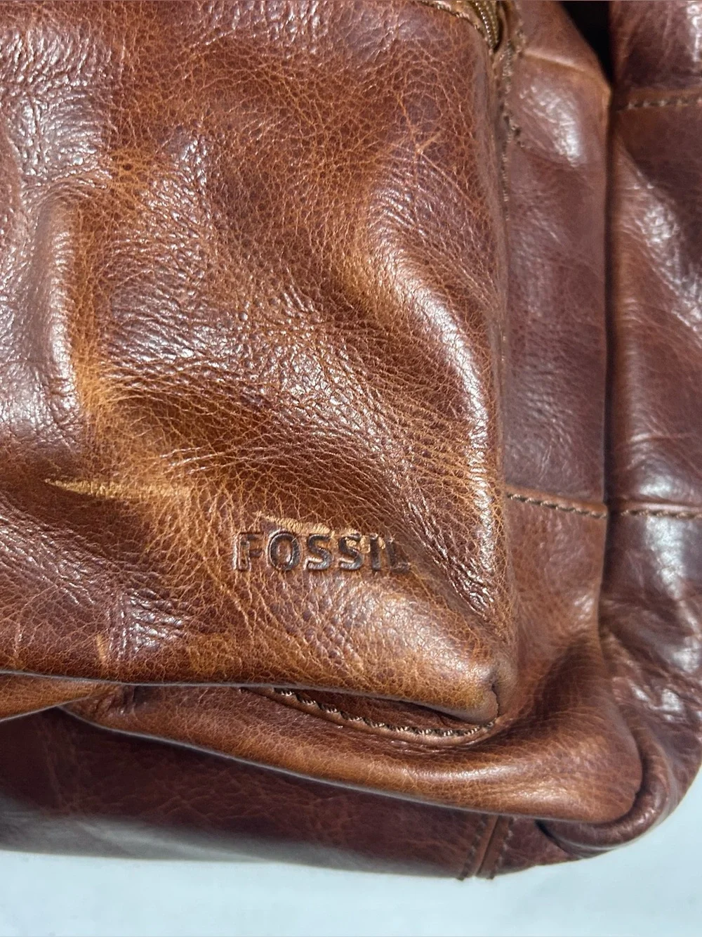 Fossil Estate Backpack/Laptop Bag - Cognac - Genuine Leather - Barely Used